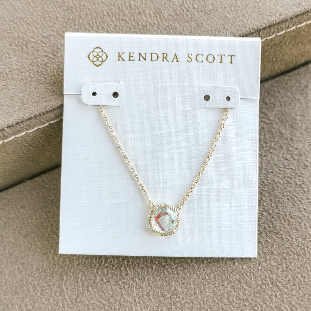 Davie / Pendant Necklace Gold Dichroic Glass NEW